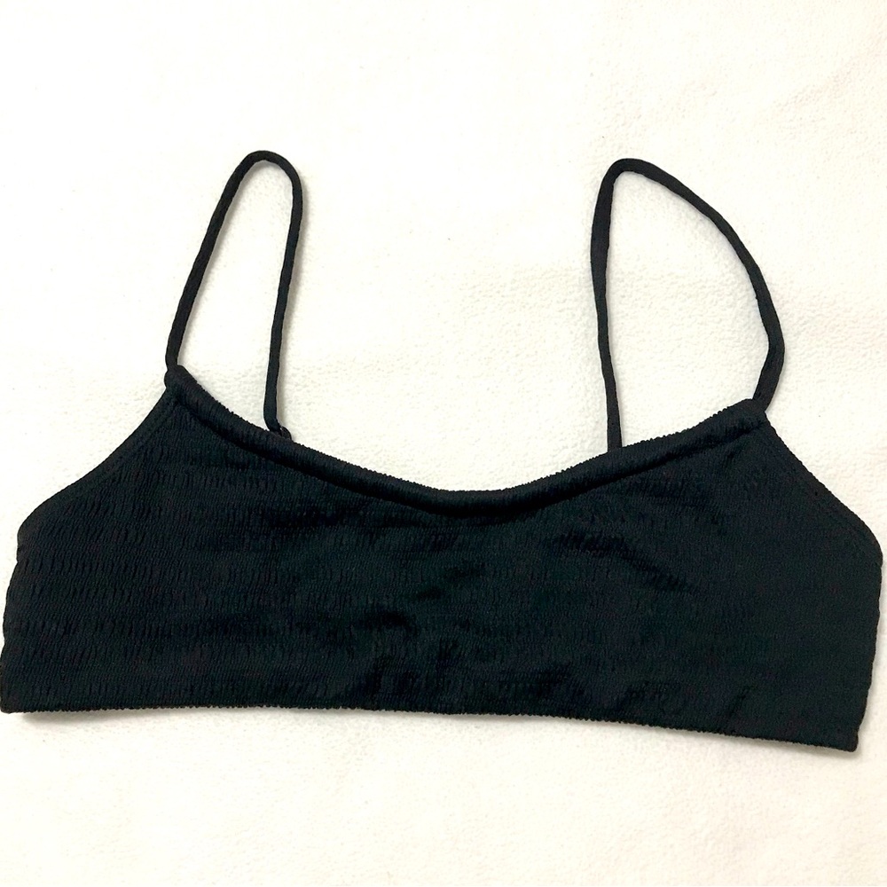 Oak + Fort black tectured bra size Large